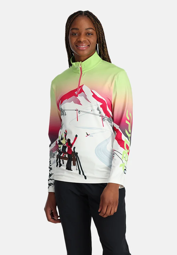 ZIP-UP SUNSET NECK - Long sleeved top - lime ice