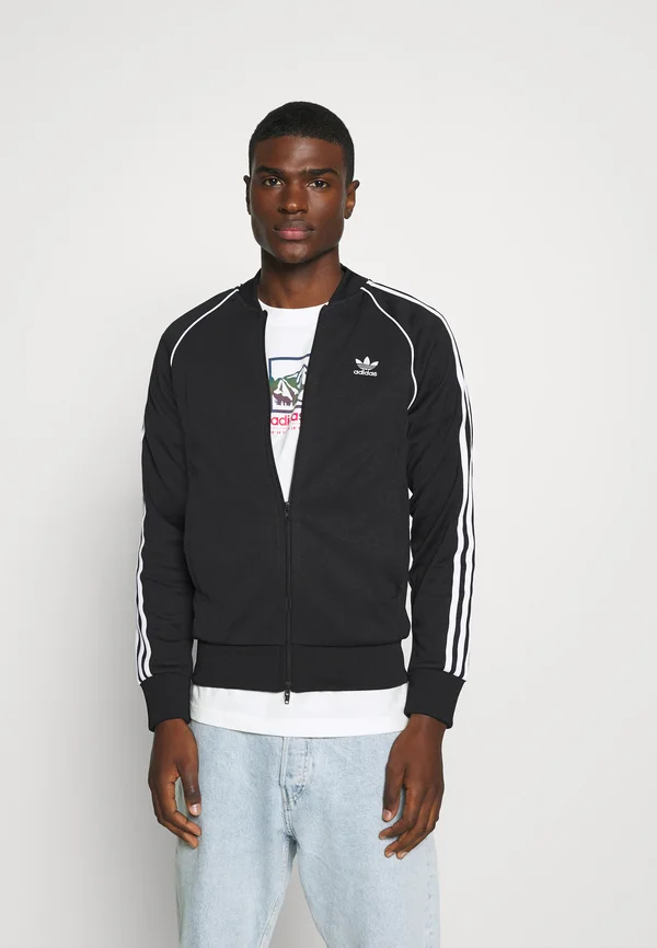 Zip-up sweatshirt - black/white