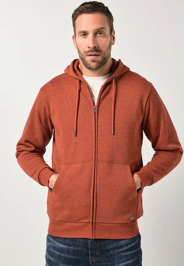 Zip-up sweatshirt - brick brown