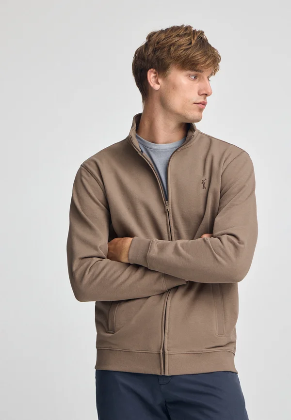 Zip-up sweatshirt - brown