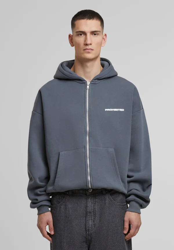 Zip-up sweatshirt - grey stone washed