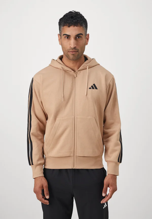 Zip-up sweatshirt - warm sandstone/black